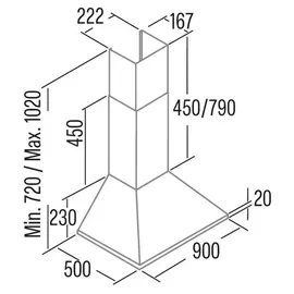Cata Omega 900 X Dunstabzugshaube 90 cm Edelstahl
