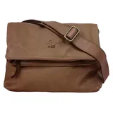 Samantha look Umhängetasche echt Leder, Made in Italy braun