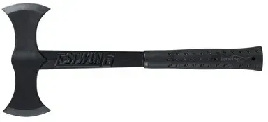Black Eagle Doppelaxt mit schwarzen Vinylgriff, 1060g, mit Nylon Schutzhülle