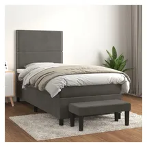 vidaXL Boxspringbett 100 x 200 cm Dunkelgrau