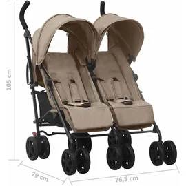 vidaXL Geschwisterwagen taupe 10237