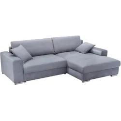 Ecksofa EXXPO - SOFA FASHION "Larnaca, inkl. Bettfunktion und Bettkasten, bequem und komfortabel", grau, B:269cm H:90cm T:177cm, Sofas, mit extrabreiten Rückenkissen und 2 Zierkissen