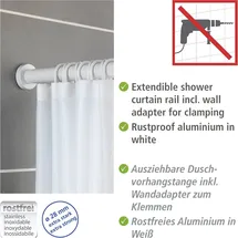 Wenko Duschvorhangstange Luz 70-115 cm weiß