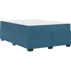 vidaXL Bettrahmen mit Matratze Dunkelblau 160 x 200 cm Stoff