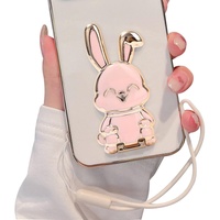 Bunny Phone Stand,Foldable Desk Phone Stand - Adjustable Cute Phone Stand for Desk for All Mobile Phones Tablets Pewell