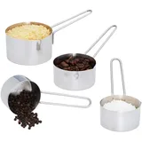Relaxdays Messbecher Set 4 tlg. Edelstahl, Silber