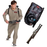 Disguise Offizielles Ghostbusters Kostüm Herren Damen Erwachsene, Halloween Faschingskostüm für Erwachsene Karneval Kostüme Geburstag Ghostbuster Costume Größ XL