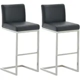 TPFLiving 2er Set Barhocker Paragon Kunstleder schwarz
