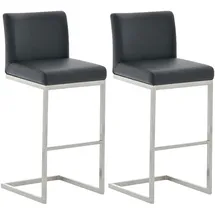 TPFLiving 2er Set Barhocker Paragon Kunstleder schwarz