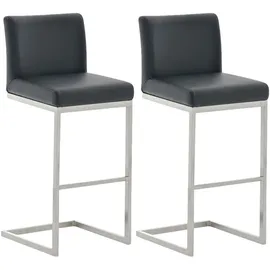 TPFLiving 2er Set Barhocker Paragon Kunstleder schwarz