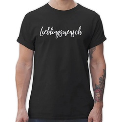 Shirtracer T-Shirt Lieblingsmensch Weiß Valentinstag Partner Liebe schwarz XXL