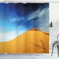 Duschvorhang 120x180 Wüste Duschrollo Wasserabweisend Anti-Schimmel mit 8 Duschvorhangringen, 3D Bedrucktshower Shower Curtains, für Duschrollo für Badewanne Dusche