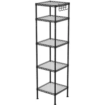 Songmics Badregal 30 x 123,5 x 30 cm Schwarz/Transparent