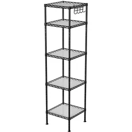 Songmics Badregal 30 x 123,5 x 30 cm Schwarz/Transparent