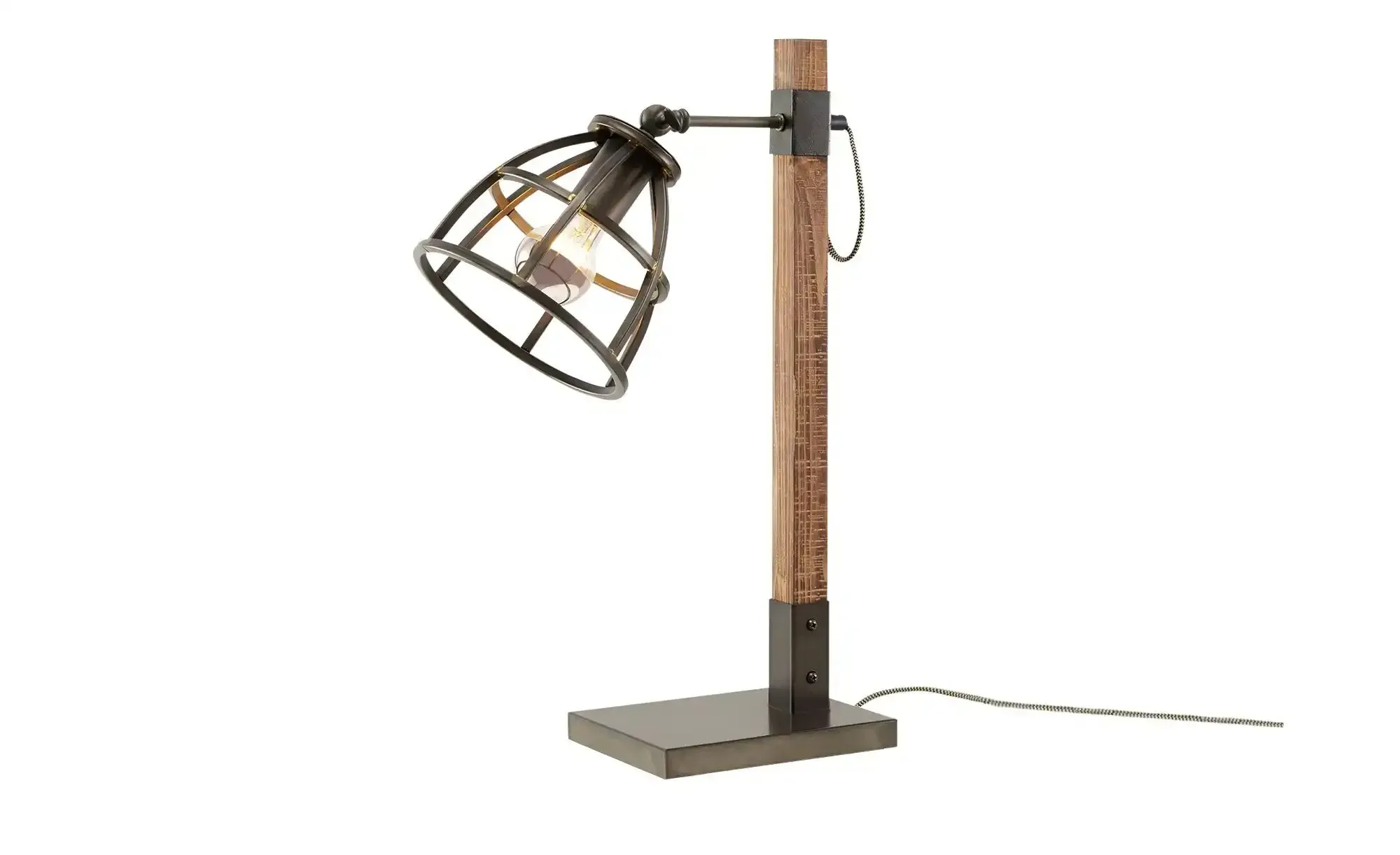 Tischleuchte  1-flammig  Holz / Metall schwarz   ¦ schwarz ¦ Maße (cm): H: 54  Ø: 17.0