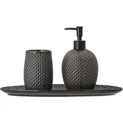 Bloomingville Seifenspender mit Becher und Tablett Hrin, Set: Seifenspender mit Becher und Tablett