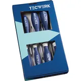 tecwerk Schraubendrehersatz 7-tlg. Schlitz/PH/PZD 3K-Griff 6-Kant-Klinge