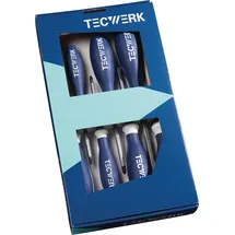 tecwerk Schraubendrehersatz 7-tlg. Schlitz/PH/PZD 3K-Griff 6-Kant-Klinge