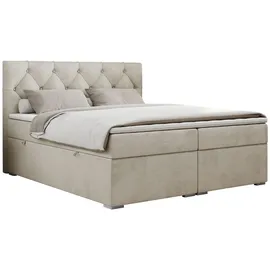 MKS Boxspringbett 160 x 200 cm H4 Beige