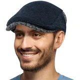 HAPPYPOP Schirmmütze Herren Schiebermütze Schwarz Driving Cabbie Jagd Flatcap Newsboy Cap - M