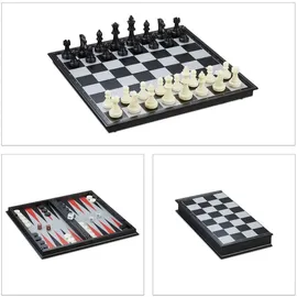 Relaxdays 3-in-1 Schachspiel magnetisch