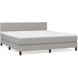 vidaXL Boxspringbett mit Matratze Hellgrau 180x200 cm Stoff