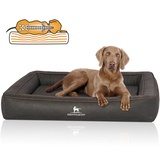 Knuffelwuff Tierbett Hundebett Montego, Orthopädisch schwarz 65 cm x 85 cm