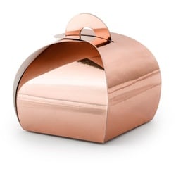 partydeco Geschenkbox, Geschenkbox für Gastgeschenke 6x5.5cm abgerundet 10er Set rosegold goldfarben