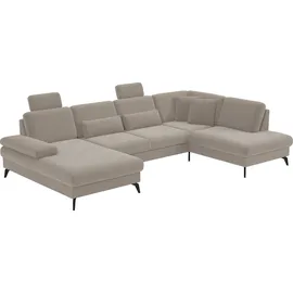 sit&more Wohnlandschaft SIT & MORE "Morris Jubi", beige, B:335cm H:82cm T:212cm, 100% Polyester, Sofas, Wohnlandschaft, wahlweise mit Armteilverstellung, Bettfunktion & Bettkasten