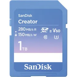 SanDisk Creator SD-Speicherkarte UHS-II 1TB Hohe Übertragungsgeschwindigkeiten von bis zu 280 MB/s