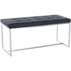 CLP Edelstahl Küchenbank Barci Kunstleder I Moderne 2er-Sitzbank Mit Polsterung Für Esszimmer Und Küche Und Büro I Sitzhöhe 48 CM
