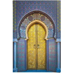 Poster REINDERS "Goldene Tür Orientalisch - Stilvoll - Farbenfroh - Köningspalast Fez", blau (farbe bild(er): blau), B:61cm H:91,5cm, Papier, Bilder