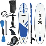 EXPLORER Inflatable SUP-Board »Ocean 10‘8“ Aufblasbares Stand Up Paddle Set (325x84x15cm)«, (Set, 8 tlg incl. Zubehör, Kajaksitz, Fußschlaufe), 43589607-0 blau Stand Up Paddle