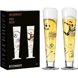 Ritzenhoff & Breker RITZENHOFF Bier-Glas 330 ml - 2er Set - Serie Heldenfest - mit Fußball-Motiven, mehrfarbig - Made in Germany