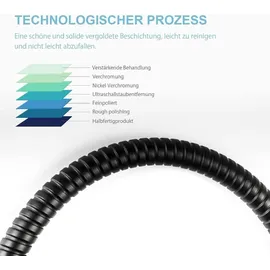 luxuskollektion Edelstahl Duschschlauch Mattschwarz 2m