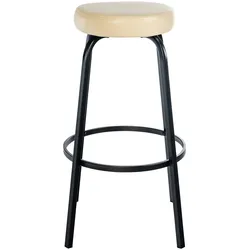 DELUKE® Barhocker KOELN - Creme, Kunstleder | Barhocker ohne Lehne Barstuhl Tresenhocker Tresenstuhl Kneipenhocker Kneipenstuhl