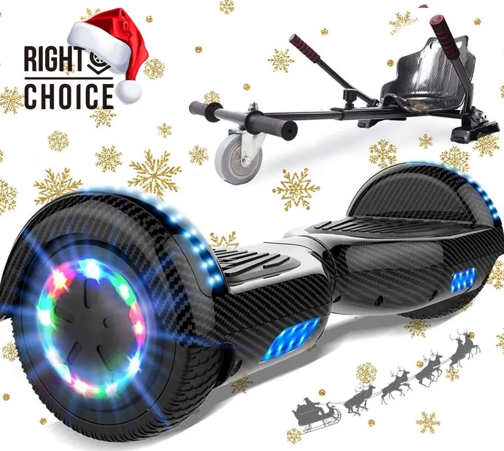 Hoverboard mit Hoverkart 6,5 Zoll Elektro Scooter Hoverboards Self Balance Scooter E Scooter für Kinder und Jugendliche Weihnachtsgeschenk