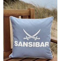 Sansibar In-/Outdoor Kissen mit Füllung - silber/offwhite - 45x45 cm,