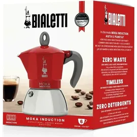 Bialetti Moka Induction 6 Tassen rot/silber