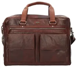 Spikes & Sparrow Aktentasche Leder 41 cm Laptopfach  braun
