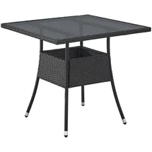 Juskys Polyrattan Gartentisch Yoro - Schwarz