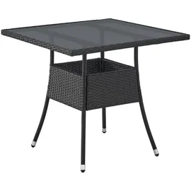 Juskys Polyrattan Gartentisch Yoro - Schwarz