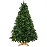 merry tree Weihnachtsbaum 180cm großer Weihnachtsbaum Spritzguss Mix aus naturgetreuem PE + edlen Holzfuß - Stamm