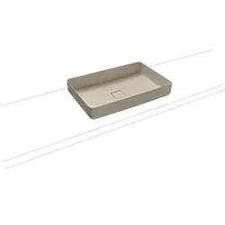 Kaldewei Miena Waschtisch-Schale 909606003661 3185, 58 x 38 cm, warm beige 20, ohne Überlauf, ohne Hahnloch, Schallschutz
