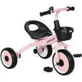 aiyaplay Dreirad, Kinderfahrrad mit verstellbarer Sitz, Laufrad mit Fahrradkorb, Klingel, Kinderrad für Kinder 2-5 Jahre, Metall, Rosa