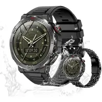 Fur Herren's und Damen's Telefonfunktion Fitness-Tracker 400mAh Stilvolle Fitnessuhr mit Herzfrequenz-, Schlaf- & Stressmessung - Schwarz