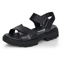 Remonte Damen D7950 Sandale mit Absatz, schwarz / 00, 39