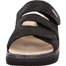 ROHDE Damen Pantolette aus Veloursleder mit drei Klettverschlüssen Abano 5221, Größe:41 EU, Farbe:Schwarz - 41