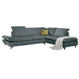 W.Schillig Ecksofa »taoo, elegant und zeitlos, bequem, L-Form«, mit Sitziefenverstellung & Kopfteilverstellung, grau