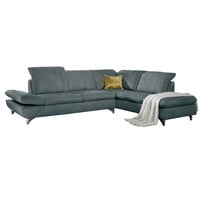 W.Schillig Ecksofa »taoo, elegant und zeitlos, bequem, L-Form«, mit Sitziefenverstellung & Kopfteilverstellung, grau